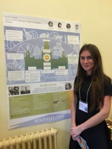 Anastasia Okorochkova presenting her work at the Global University Climate Forum in Sèvres, France. (Photo by Marissa Miley/GroundTruth)
