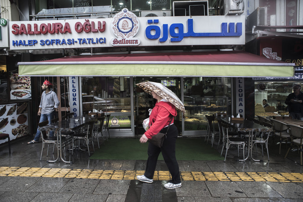 Salloura is a 150-year-old dessert institution that uprooted to Istanbul from the embattled Syrian city of Aleppo in 2014. (Photo by Joris van Gennip/GroundTruth)