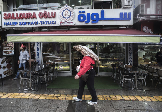 Salloura is a 150-year-old dessert institution that uprooted to Istanbul from the embattled Syrian city of Aleppo in 2014. (Photo by Joris van Gennip/GroundTruth)