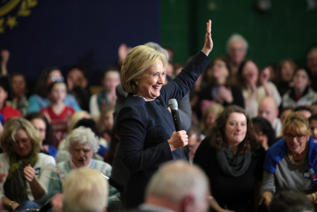 Hillary Clinton speaks to supporters in Manchester, New Hampshire. (Photo by Gage Skidmore/Flickr)