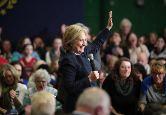 Hillary Clinton speaks to supporters in Manchester, New Hampshire. (Photo by Gage Skidmore/Flickr)