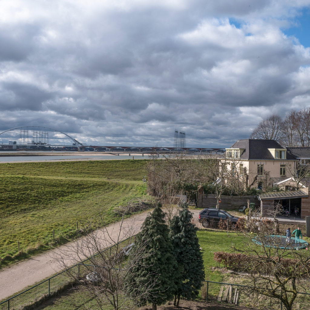 A bird's-eye view of part of the Room for the River project along a branch of the Rhine River in Nijmegen, the Netherlands. (Photo by Joris van Gennip/The GroundTruth Project)