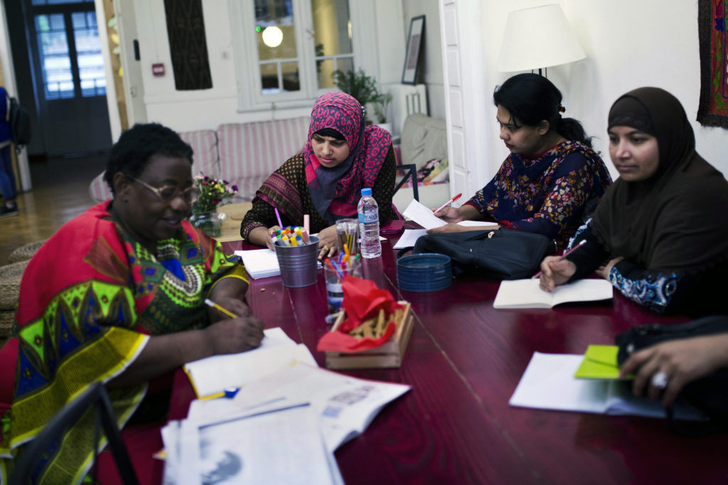Women from Bangladesh study the Greek language with the help of Melissa Network.