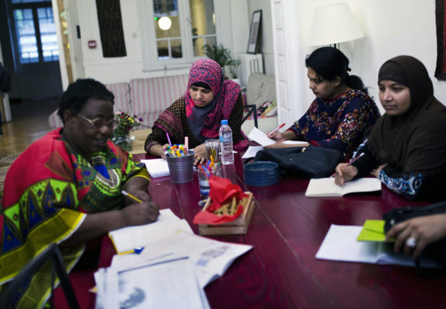 Women from Bangladesh study the Greek language with the help of Melissa Network.