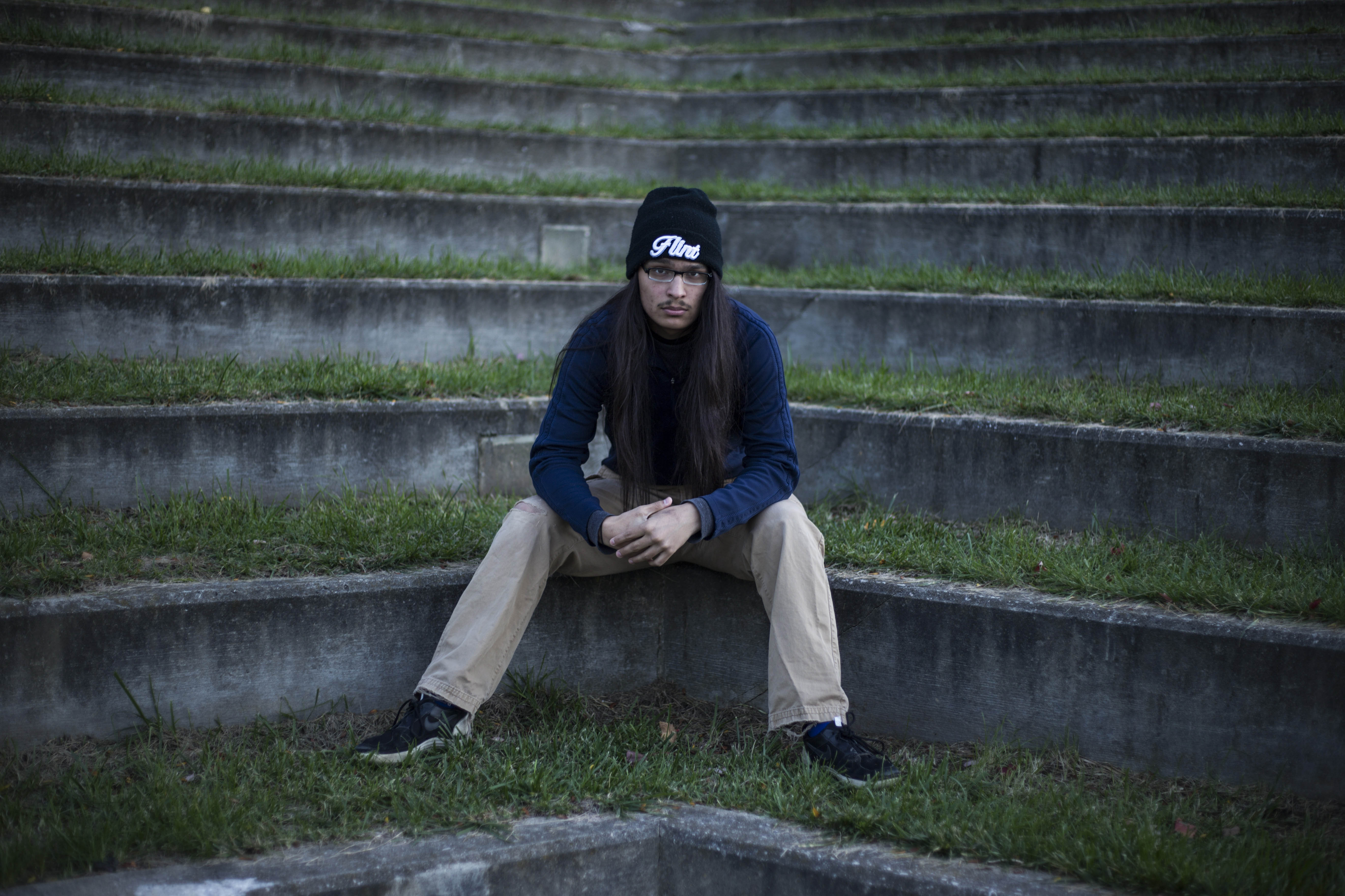 Abel Delgado, 19, in his hometown of Flint, Mich., on October, 22, 2016. Delgado has been politically active in the city regular attending protests, city council meetings and community discussions throughout the ongoing water crisis. He is the only politically left-leaning person in his immediate family and said his political preference was an evolution. Today, he identifies more with socialism than liberalism and hopes to one day run for office. “It really came down to me seeing the effects of capitalism and seeing that all of that was driven by greed,” Delgado said. “It came down to (that) I’m sick and tired of seeing people oppressed.”
