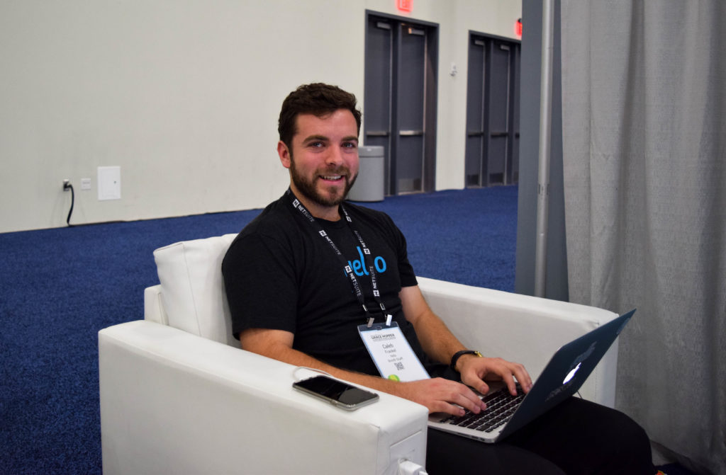 Caleb Frankel at the Grace Hopper Celebration of Women in Computing in Houston, Texas. 