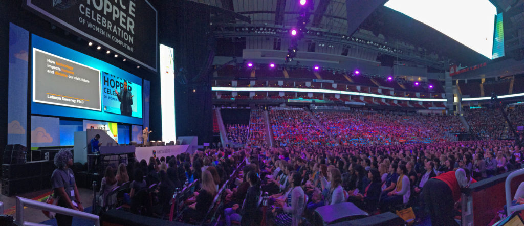 Thousands of women in the tech industry gathered at the Grace Hopper Celebration of Women in Computing in Houston, Texas, this week. (Photo by Rachel Rohr/GroundTruth)