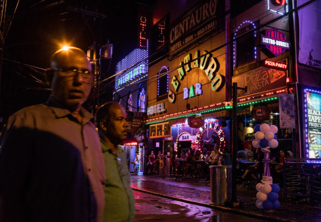 A scene from the red light district in Angeles City, Philippines. In their work on human trafficking victims and survivors, our climate fellows worked through NGOs to meet some of their sources. (Hannah Reyes Morales/The GroundTruth Project)
