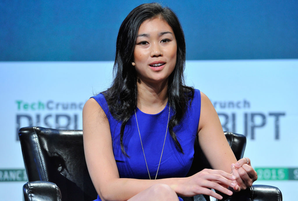 Tracy Chou, one of the co-founders of Project Include, speaks at TechCrunch Disrupt 2015. (Photo by Steve Jennings/Getty Images for TechCrunch)