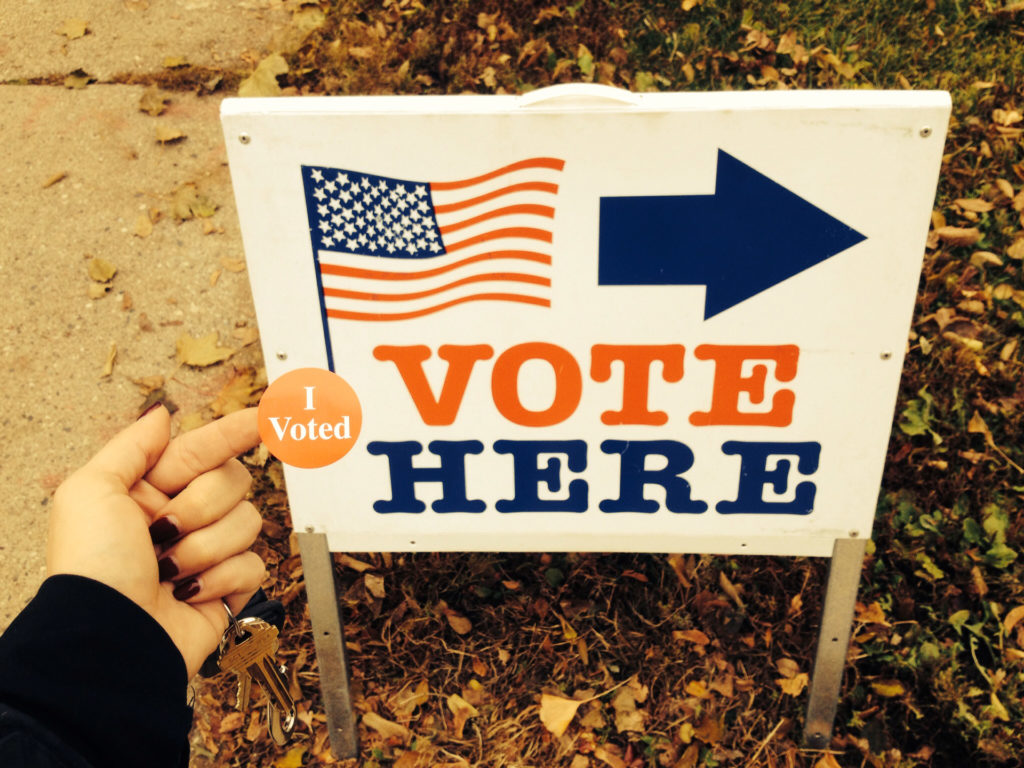 Vote here sign
