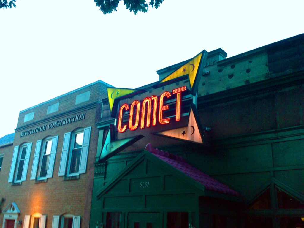 Comet Ping Pong, a pizza joint in Washington, D.C., became entangled in a set of viral fake news stories that baselessly claimed the restaurant – and Hillary Clinton – was involved in a child abuse ring. There is no evidence of that. (Photo by Elizabeth Murphy/Wikimedia Commons)