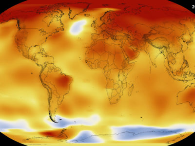 Data visualization of 2016 global temperatures. (Credit: NASA)