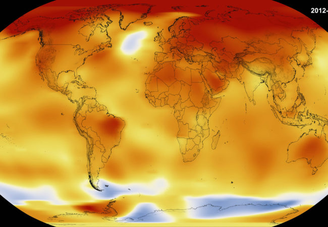 Data visualization of 2016 global temperatures. (Credit: NASA)
