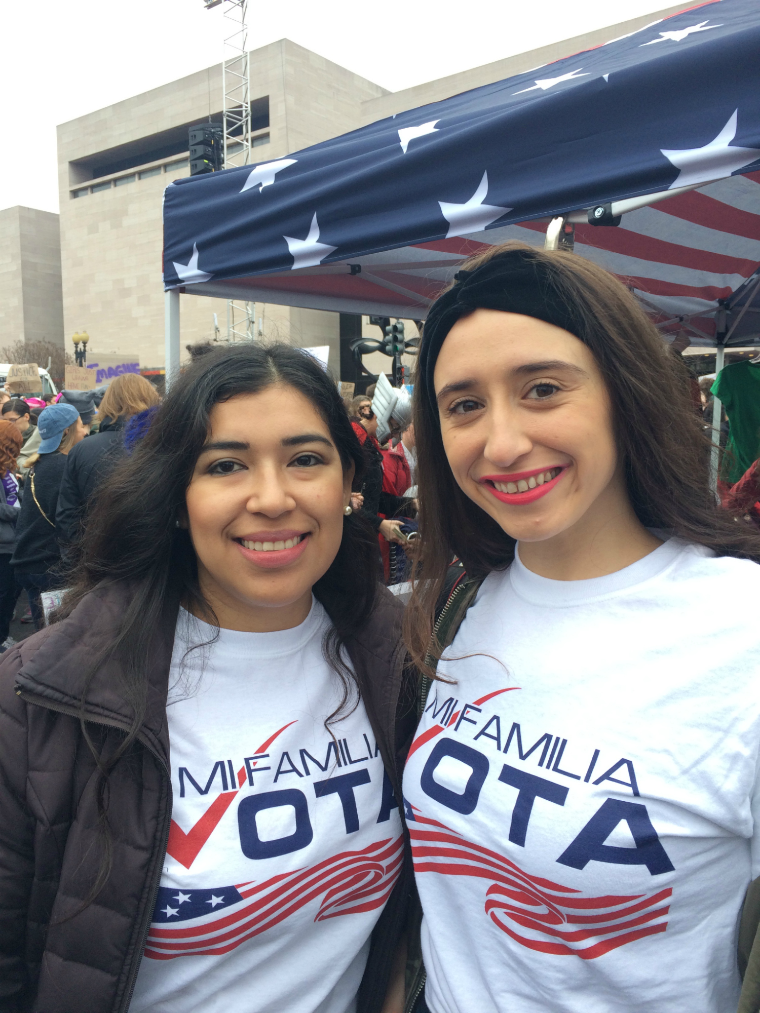 Yadira Sanchez (left) and Jennifer Solorio (right) believe in opening room for more Latinas to "join the conversation". (Photo By Giulia Afiune/GroundTruth)