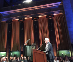 Veteran journalist Bill Moyers addresses the 75th duPont-Columbia Awards. (Photo by Kevin Grant/GroundTruth)