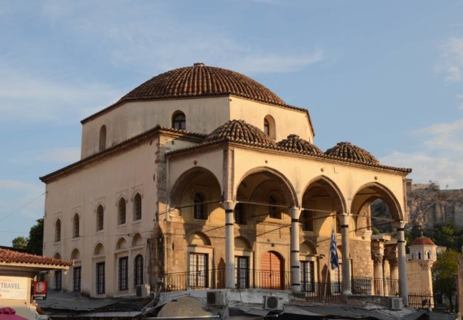 The Tzistarakis Mosque in Athens, Greece, was built in the 1700s but now houses Greek folk art as a museum. (Photo via Wikimedia Commons)