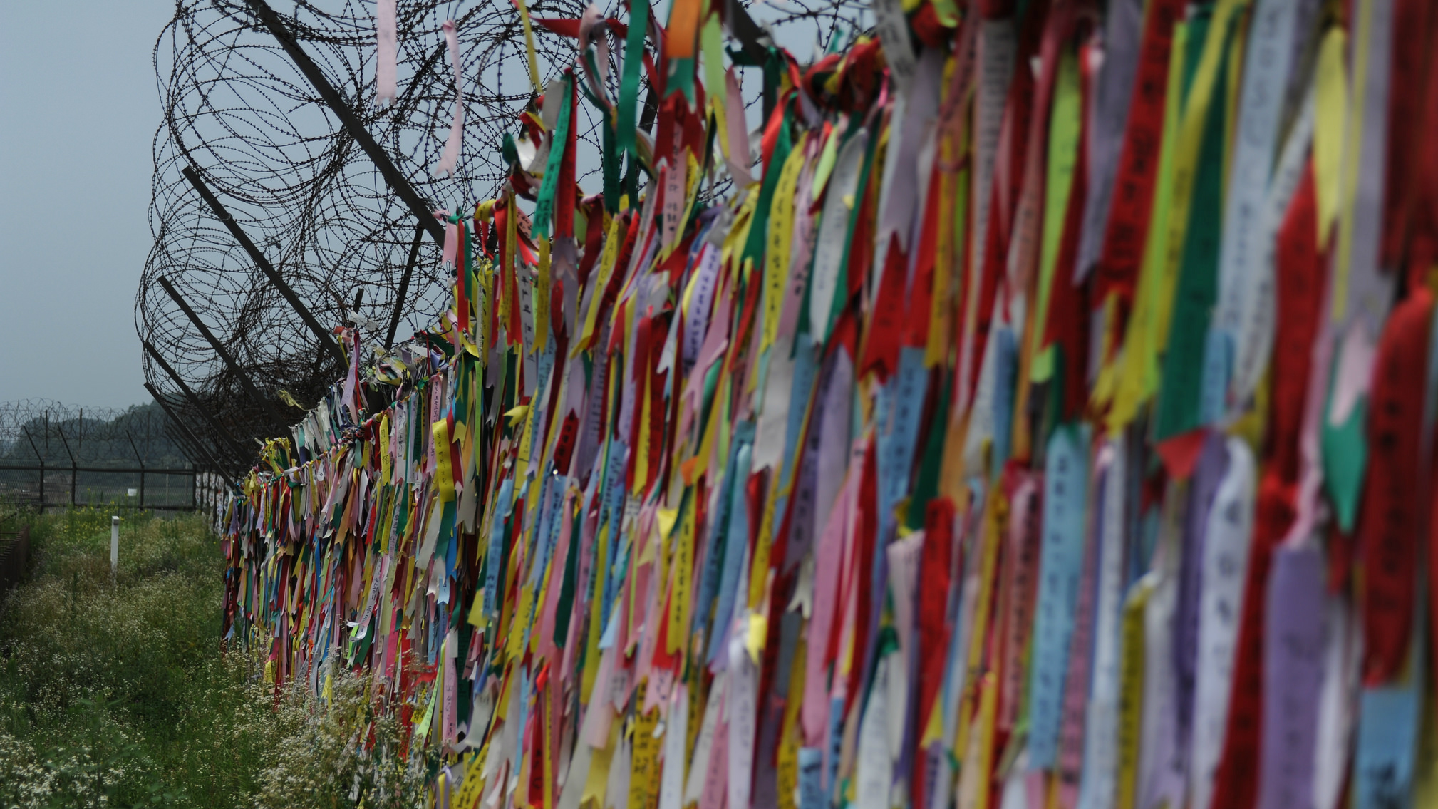 South Koreans who left behind their ancestral homes in North Korea when it was divided leave messages on ribbons at Imjingak Park in Paju, South Korea. The park near the South Korea-North Korea border commemorates the division of the two countries and the ongoing pain it has caused. (U.S. Army Garrison Red Cloud/Flickr Creative Commons)