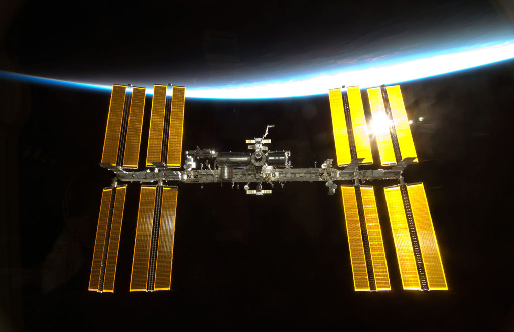 The International Space Station, photographed by the NASA shuttle Endeavor. Even as geopolitical situations get dicey on Earth, astronauts from different countries, even those in disagreement, still work together in space. (NASA)