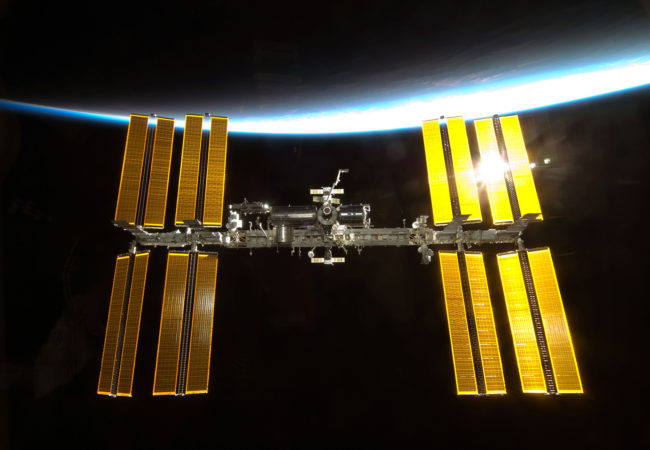 The International Space Station, photographed by the NASA shuttle Endeavor. Even as geopolitical situations get dicey on Earth, astronauts from different countries, even those in disagreement, still work together in space. (NASA)