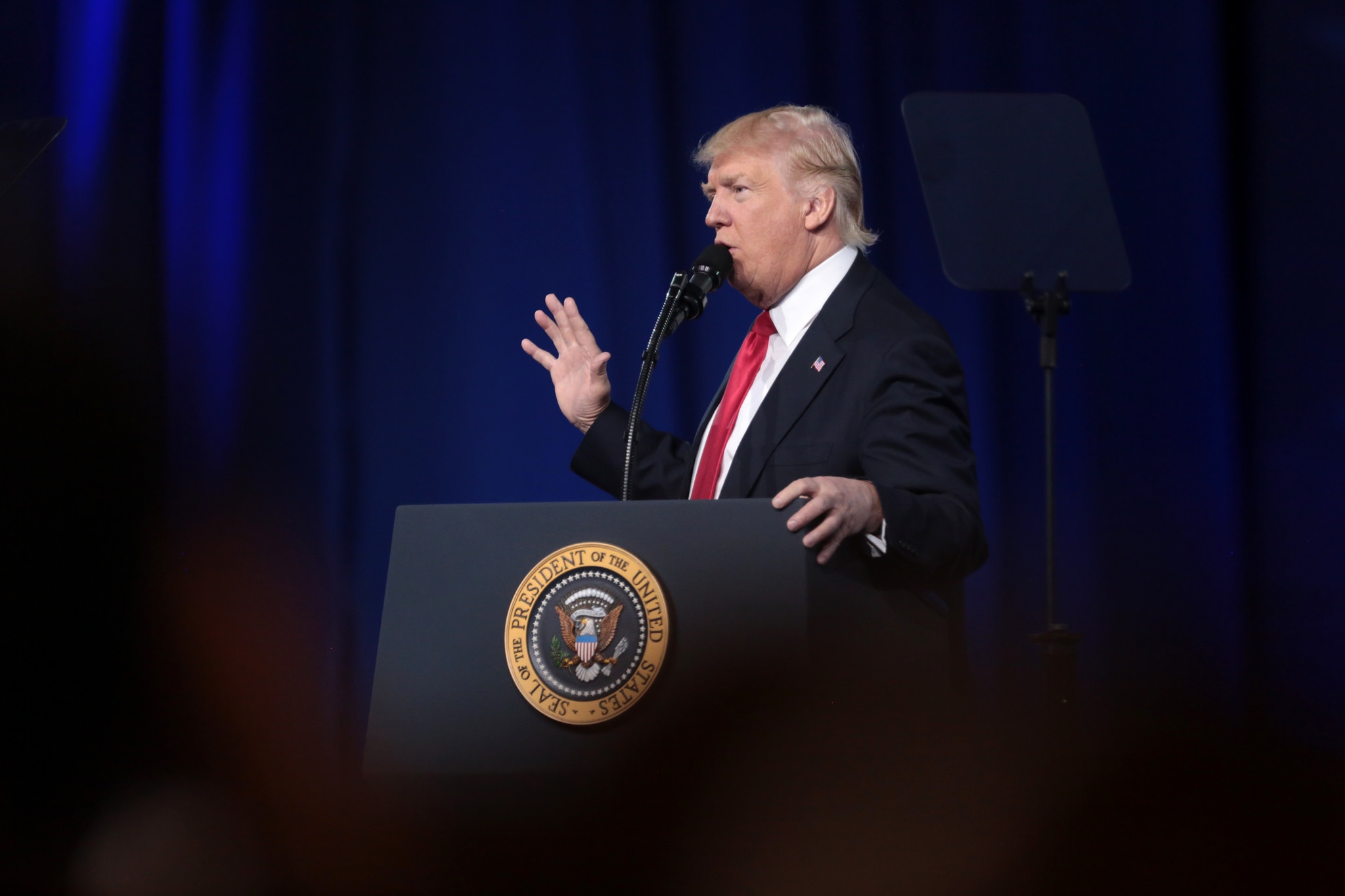 U.S. President Donald Trump, pictured here at the 2017 CPAC conference in Maryland. (Gage Skidmore/Flickr Creative Commons)
