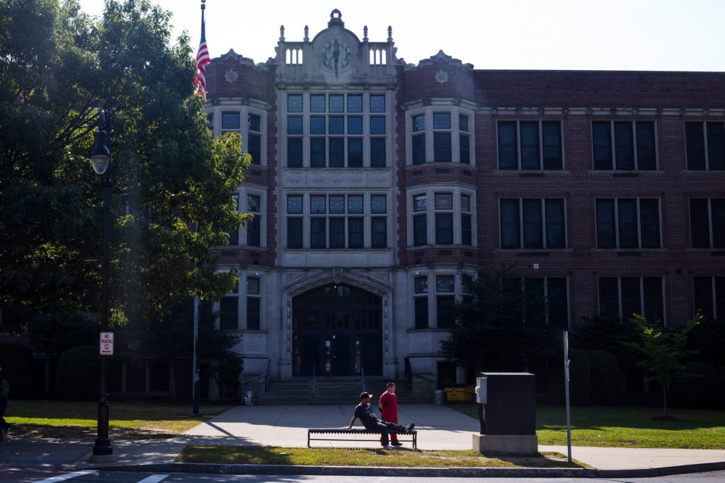 The High School of Commerce in Springfield, Mass., is also home to the Springfield Honors Academy. (Photo by Brittany Greeson)