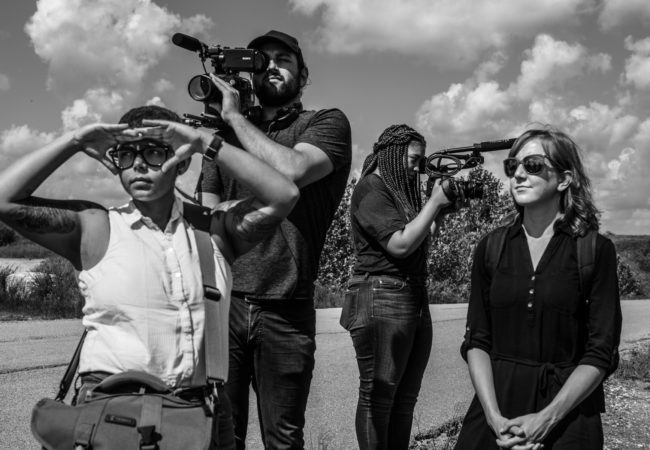 The GroundTruth "Crossing the Divide" reporting team near Pikeville, Kentucky (Photo by Ben Brody/GroundTruth)