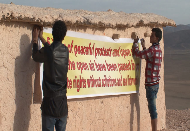 Residents of the seven villages of Imider — mostly Amazigh people, an indigenous group across north Africa also known as Berbers — have been protesting a nearby silver mine for years, saying it has contaminated their water supply. (Beth Murphy/GroundTruth)