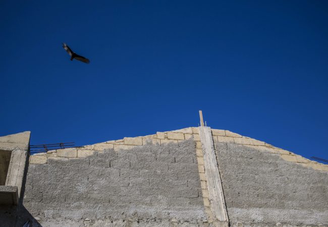 The steeple for the new Catholic church in Sandino is in the process of being built. When completed, the church will be the first Catholic church in Cuba since Fidel Castro took over in 1959. (Photo by Desmond Boylan/GroundTruth)