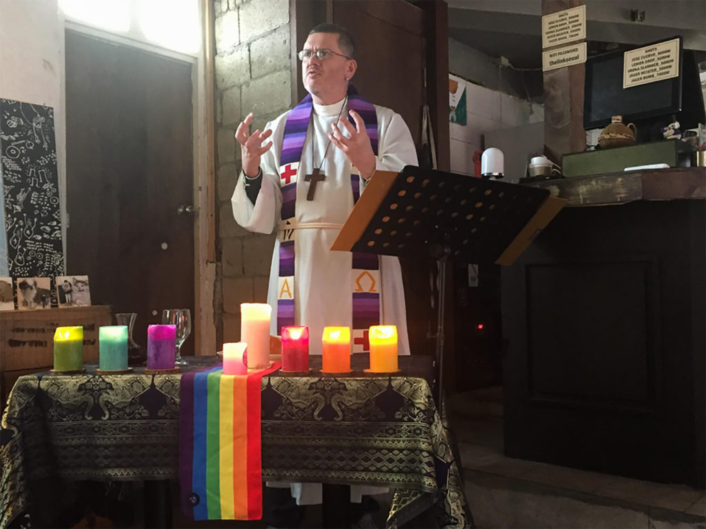 Rev. Craig Bartlett leads the Open Doors Church in Seoul, one of the few LGBT-affirming congregations. (Erin Rode/GroundTruth)