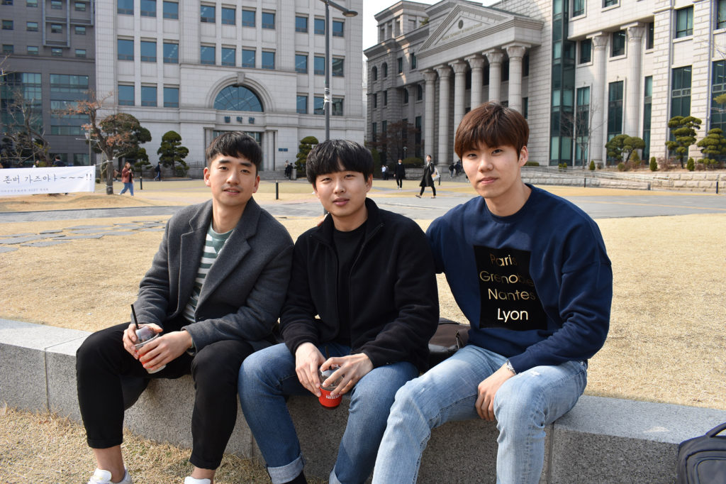 When asked about their favorite pastime, most students at Hanguk University mentioned spending time with friends. Unlike their parents, a majority of young South Koreans don't have a religious affiliation. (Ashley Vazquez/GroundTruth)