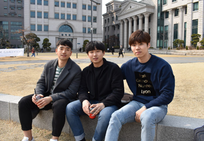 When asked about their favorite pastime, most students at Hanguk University mentioned spending time with friends. Unlike their parents, a majority of young South Koreans don't have a religious affiliation. (Ashley Vazquez/GroundTruth)