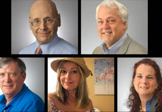 Clockwise from top left: Gerald Fischman, Rob Hiassen, Wendi Winters, Rebecca Smith and John McNamara. (Images courtesy of the Capital Gazette)