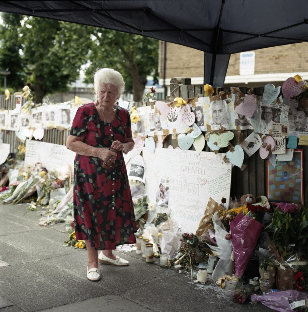 Whistable estate resident of Silchester Road mourned at the Latymer Church memorial wall for the victims of the Grenfell Fire - which is still maintained today.