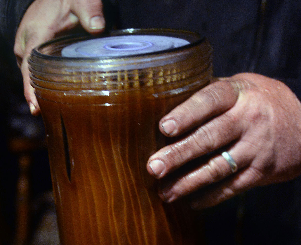 A sample of the water from the city of Gary's water system. (Photo by F. Brian Ferguson | Gazette-Mail)