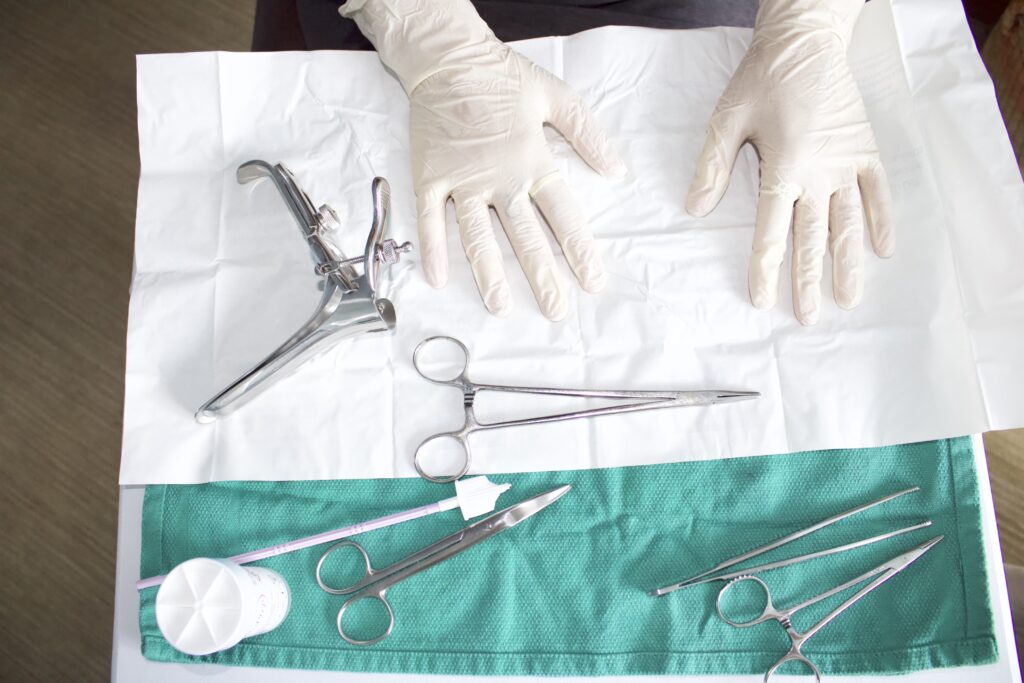 Midwife Jaime Doty shows off some tools of the trade. (Photo by Kylea Henseler/GroundTruth)